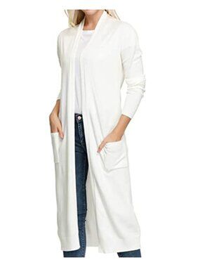 Maxi Long Knitted Cardigan Sweater, Open Front Duster, Lightweight